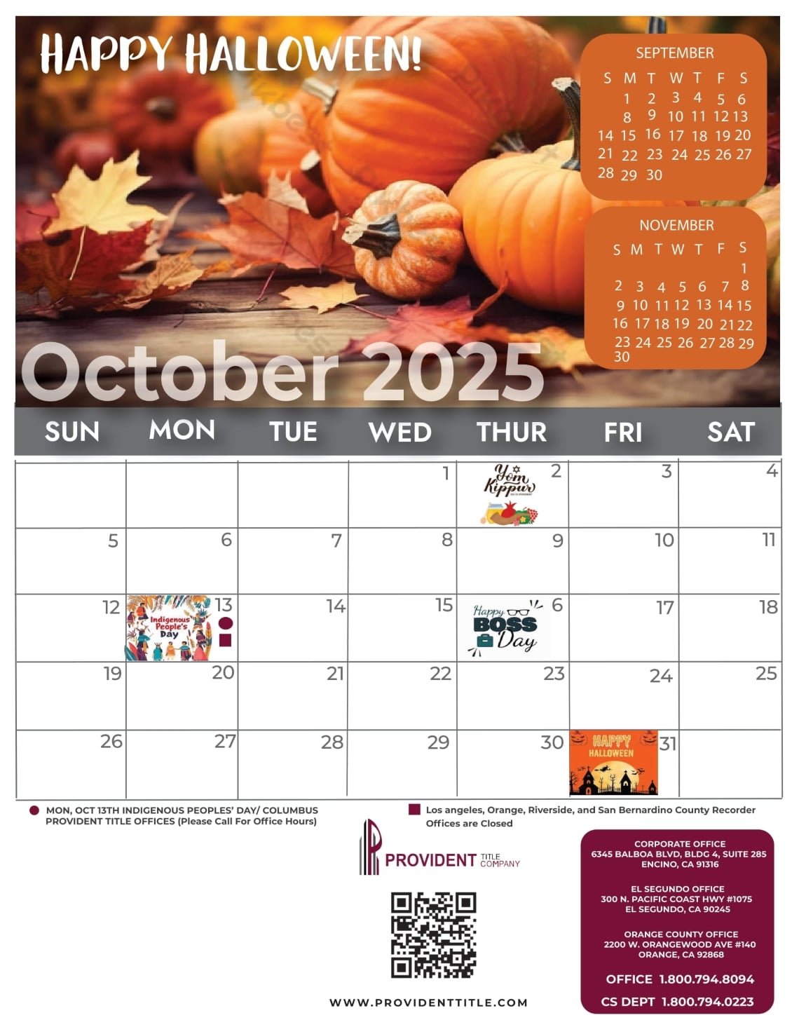 October 2025 Calendar