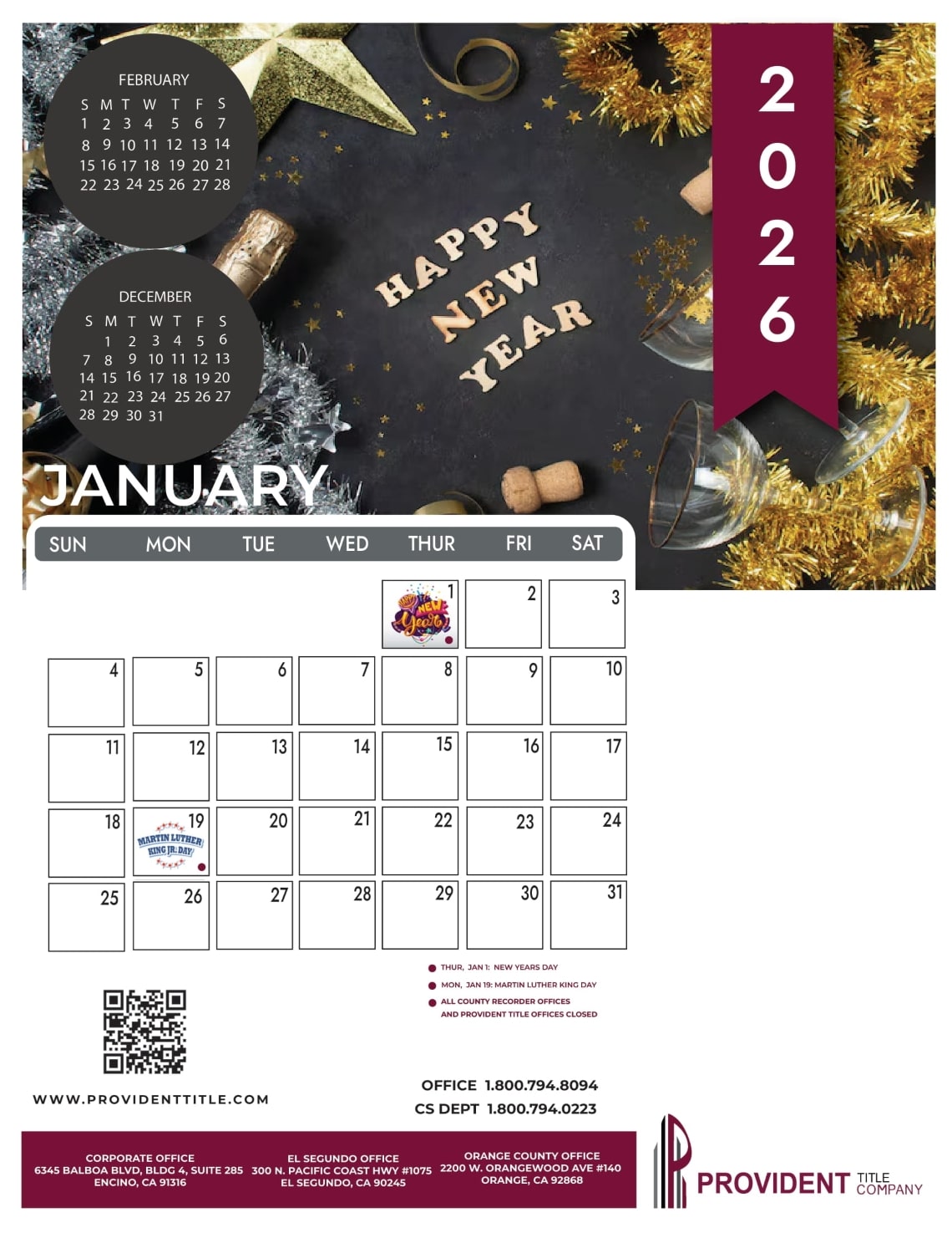 January 2026 Calendar
