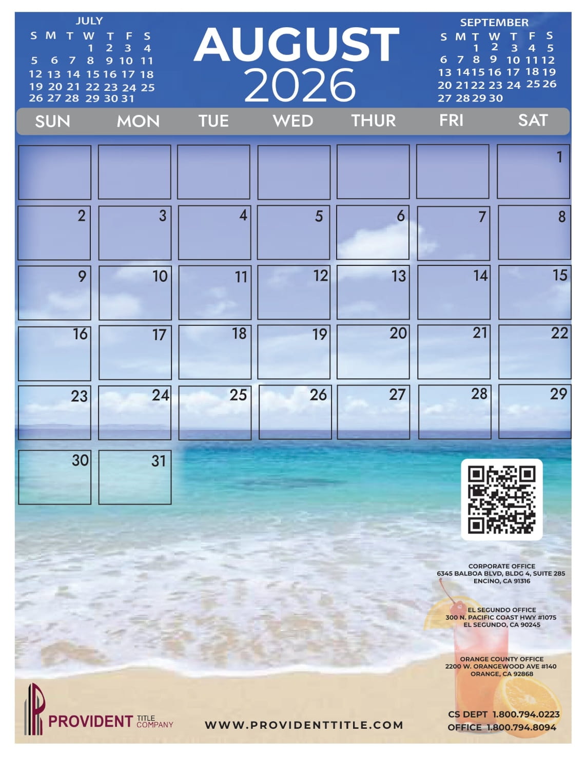 August 2026 Calendar